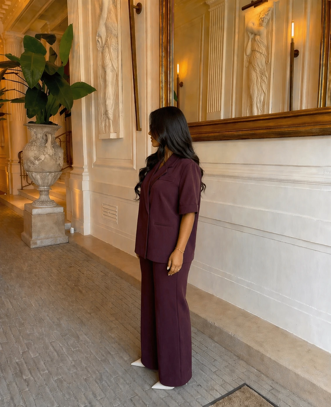 Blazer manches courtes- Bordeaux  — 3