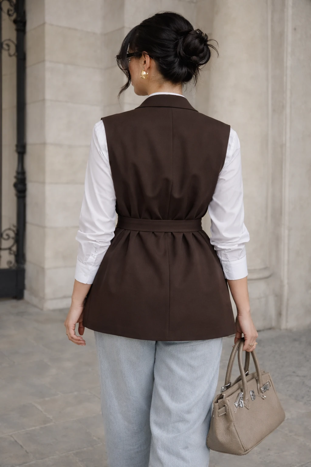 Blazer sans manches - Marron  — 4