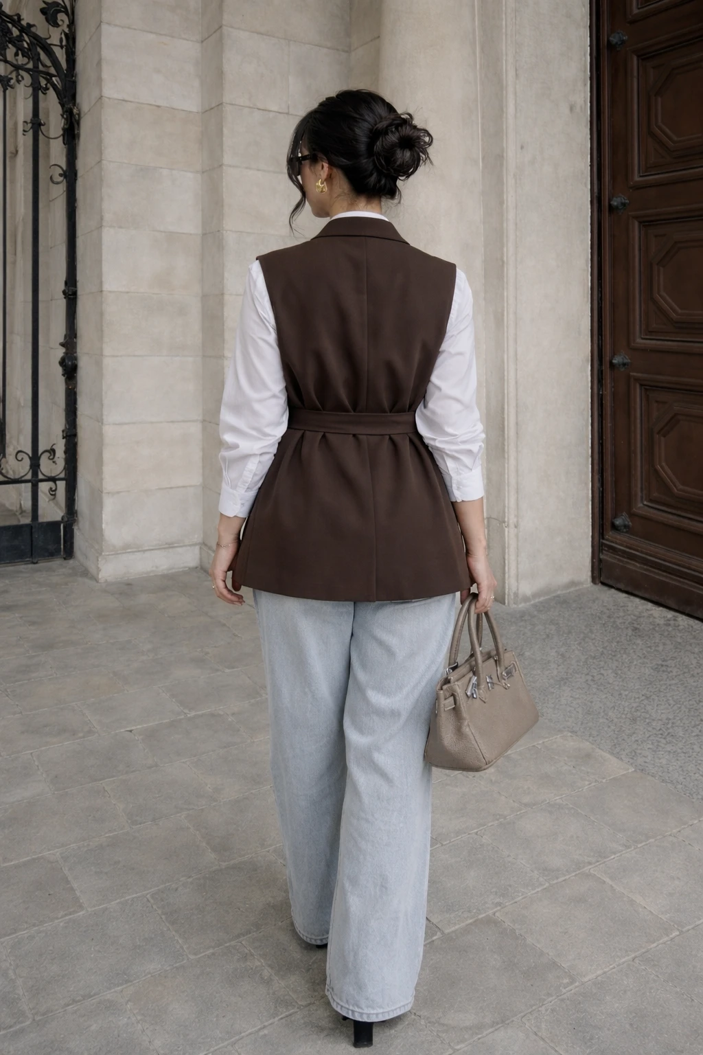 Blazer sans manches - Marron  — 3