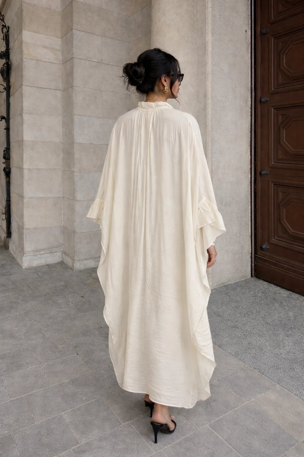 Robe longue fluide - Beige  — 3
