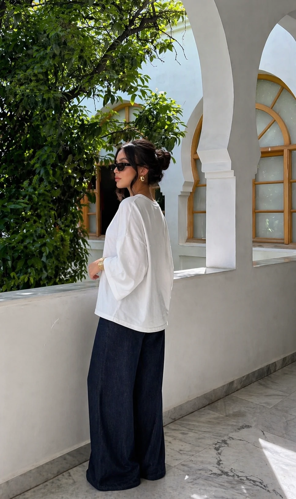 Pull oversize manches larges - Blanc  - 2