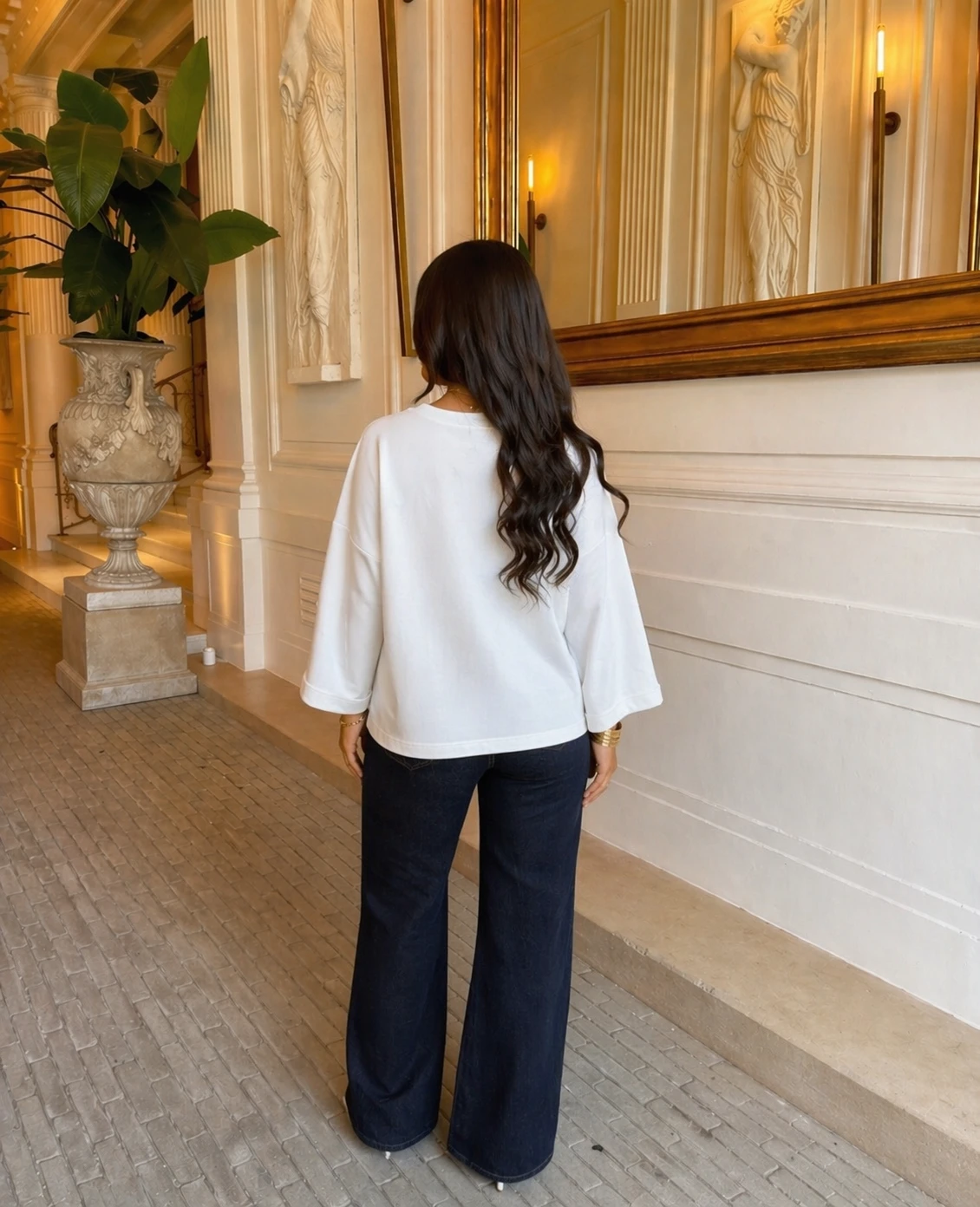 Pull oversize manches larges - Blanc  — 3