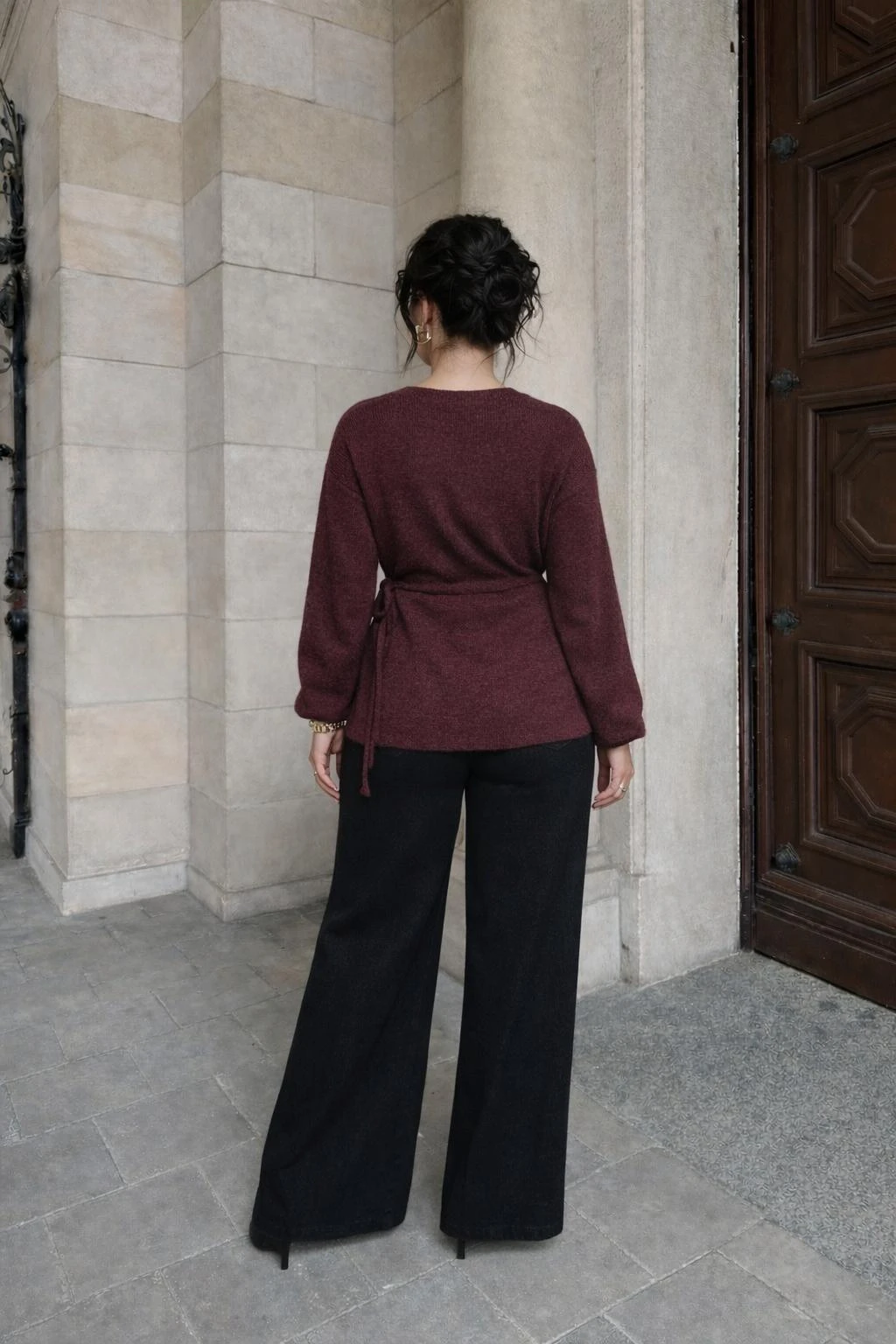 Pull cache-cœur- Bordeaux  — 3