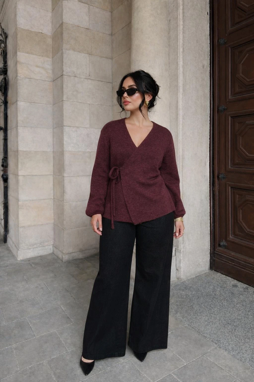 Pull cache-cœur- Bordeaux 