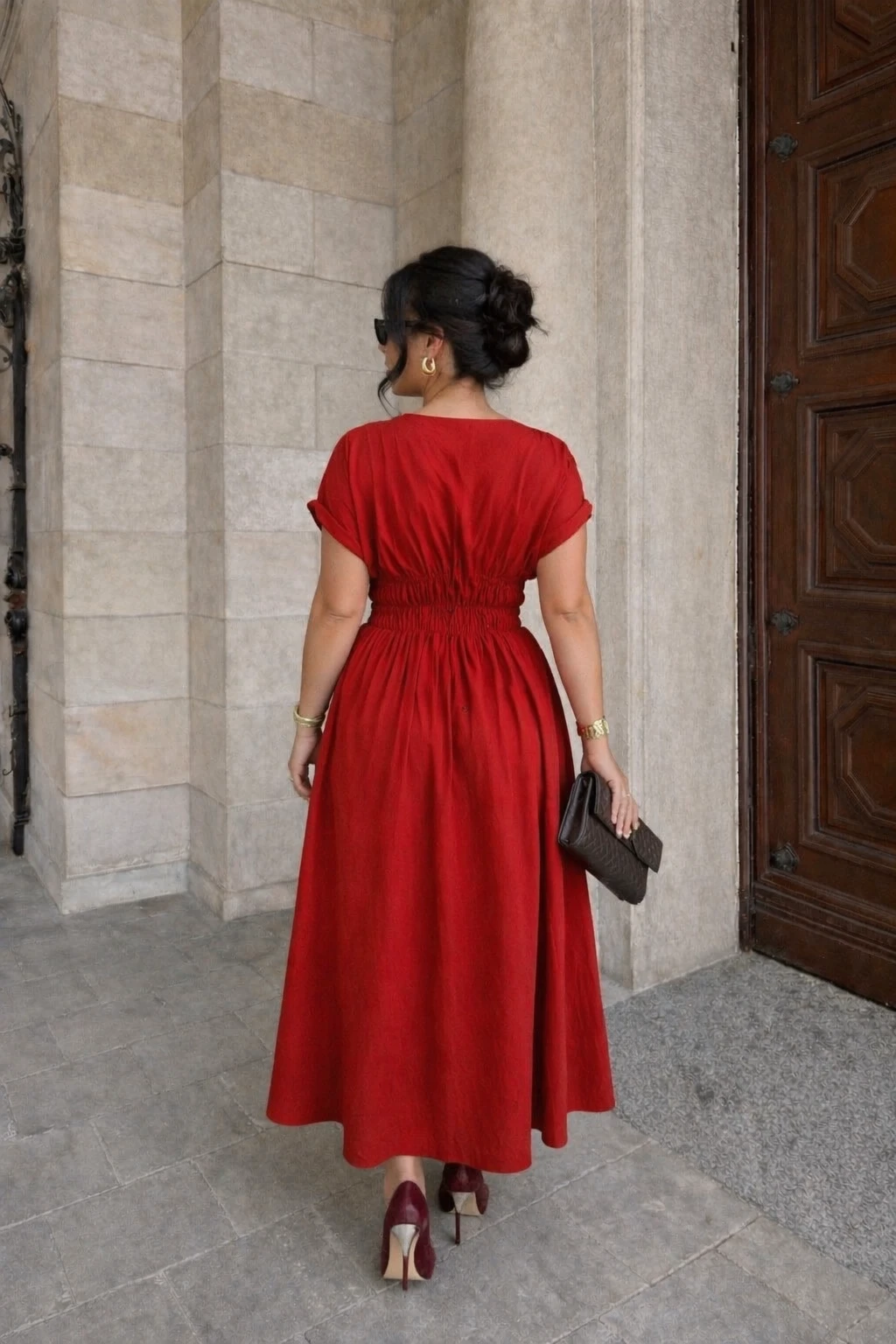 Robe midi - Rouge  — 3