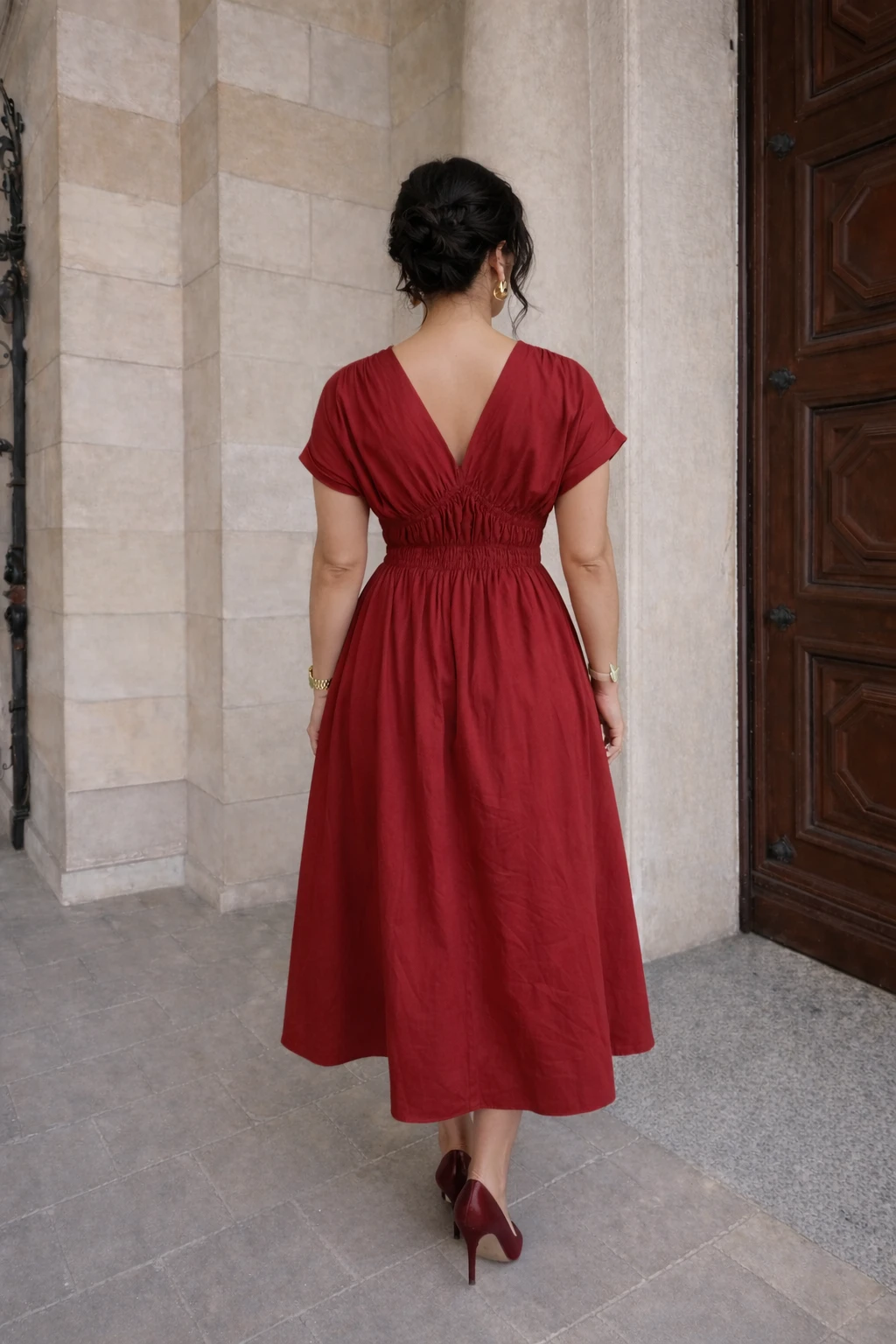 Robe midi - Rouge - 2