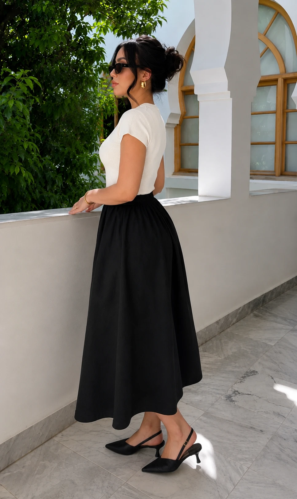 Jupe en popeline - Noire — 4