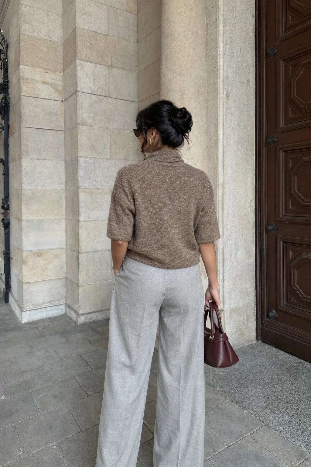 Pull col foulard- Taupe  — 3