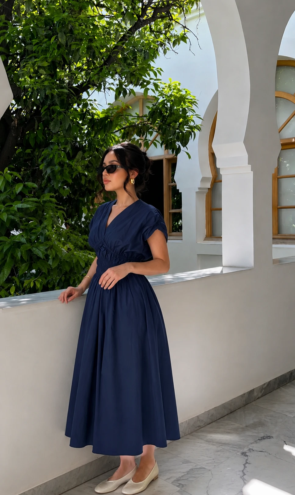 Robe midi - Bleu marine - 2