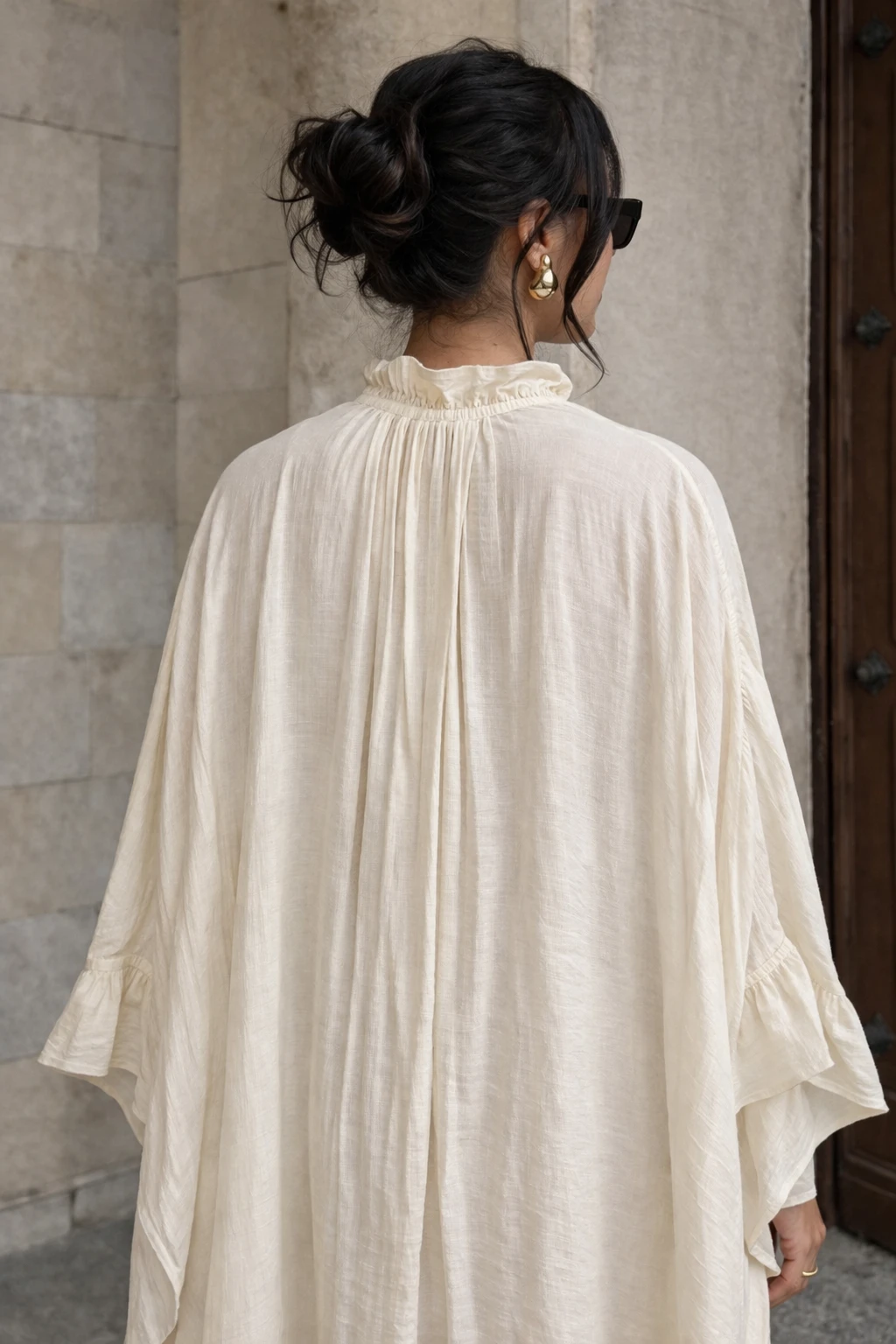 Robe longue fluide - Beige  — 4