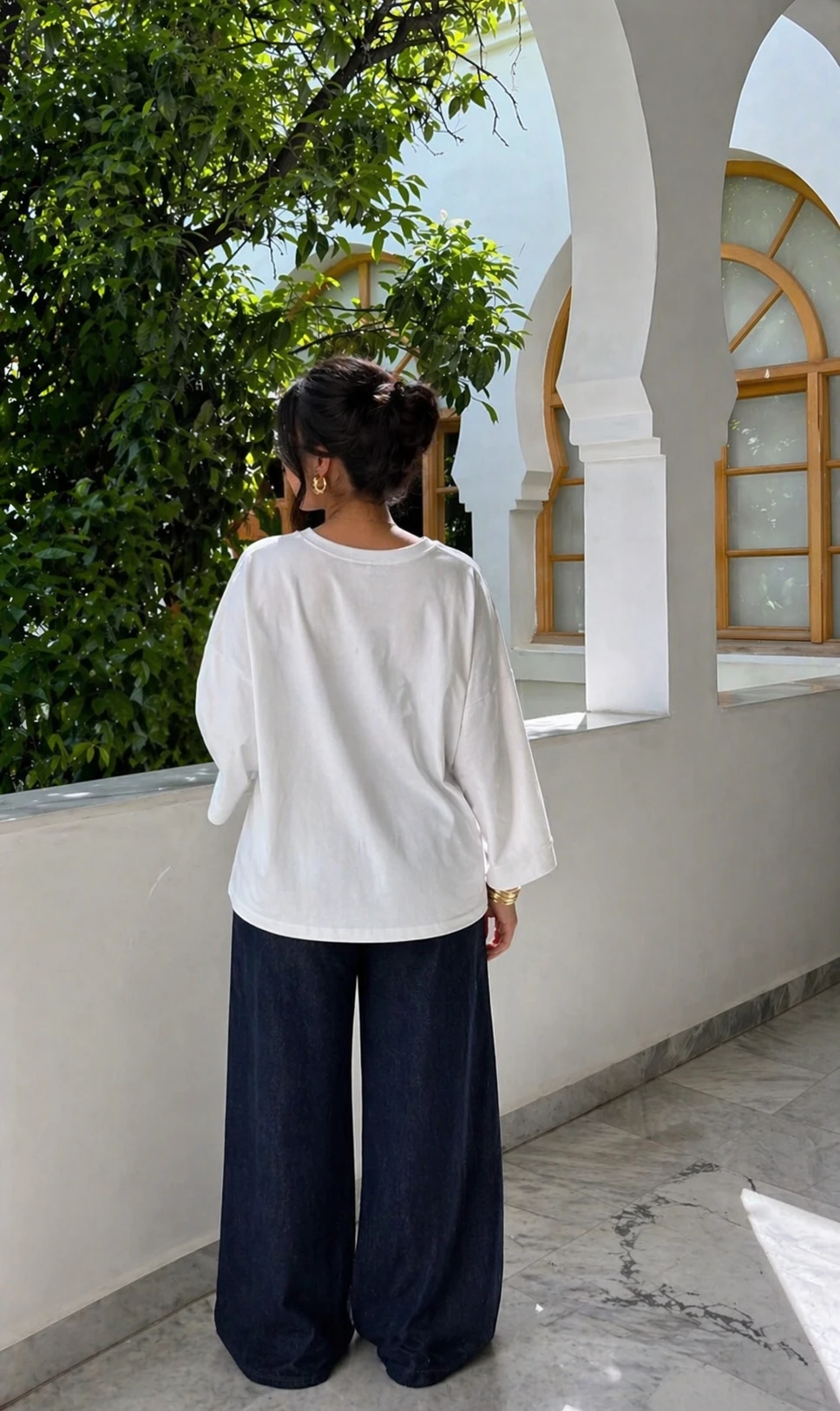 Pull oversize manches larges - Blanc  — 3