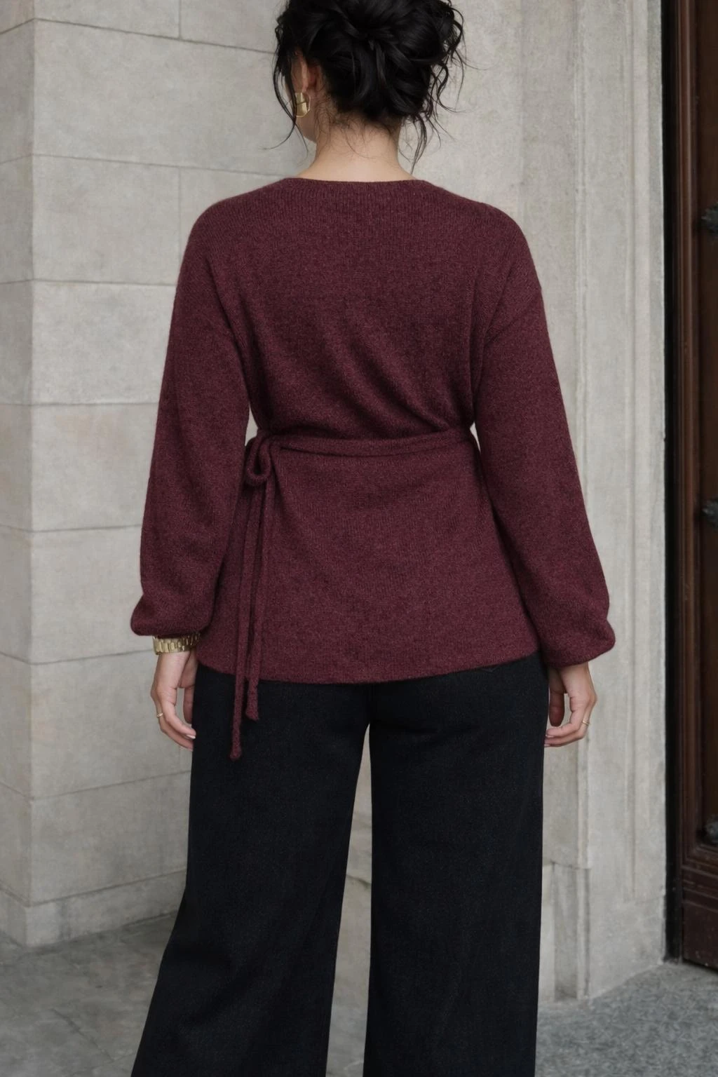 Pull cache-cœur- Bordeaux  — 4