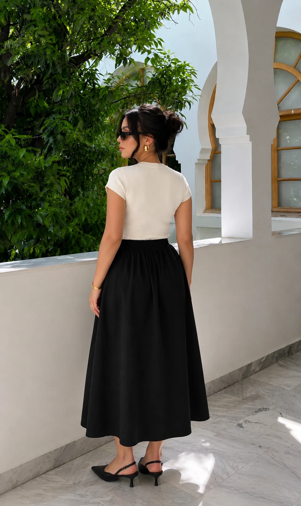 Jupe en popeline - Noire — 3
