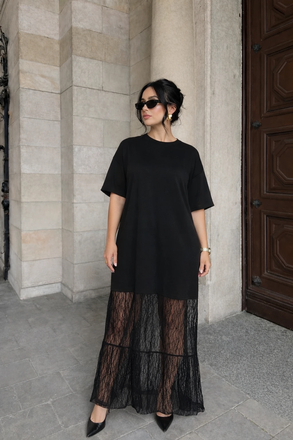 Robe dentelle - Noire