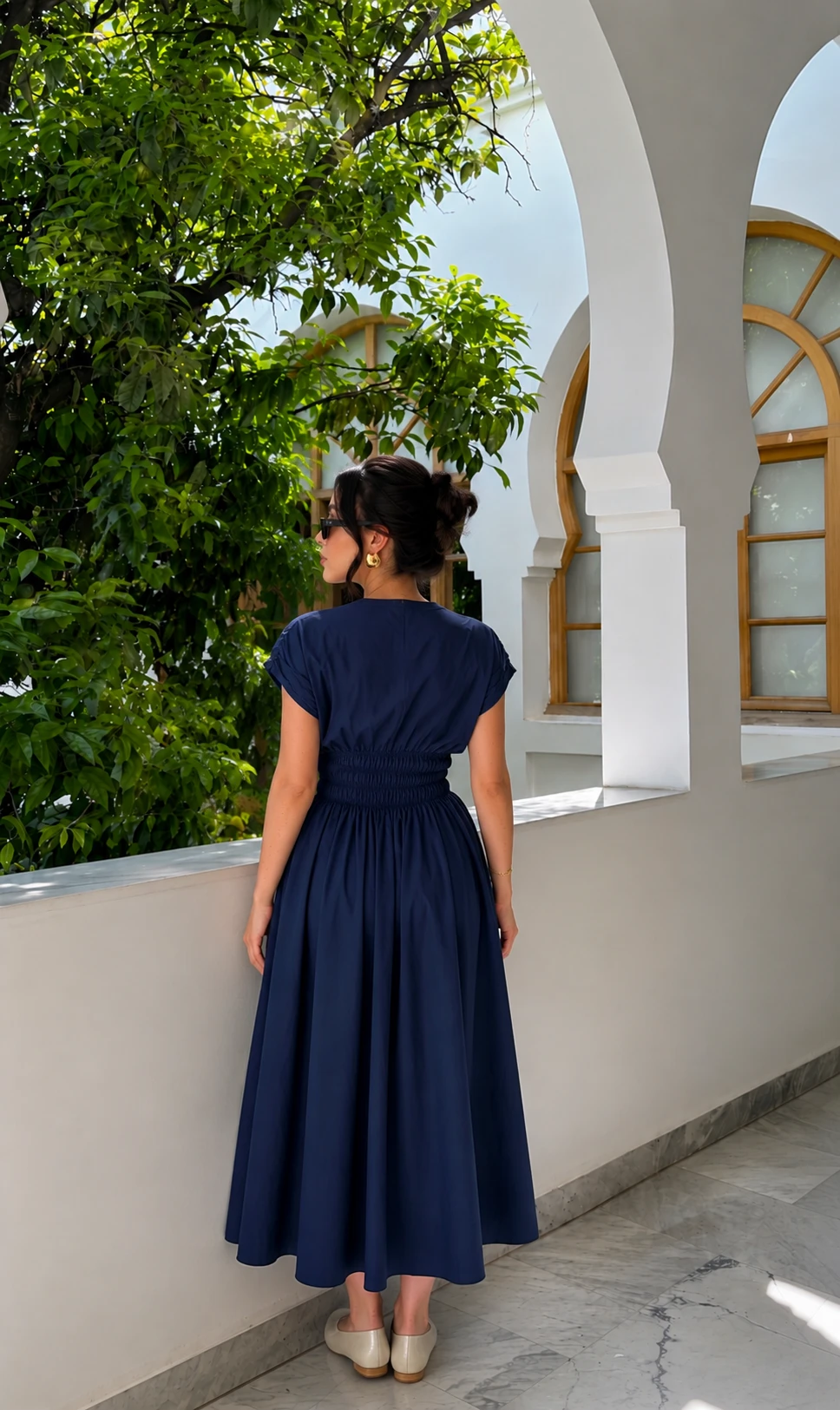 Robe midi - Bleu marine — 4