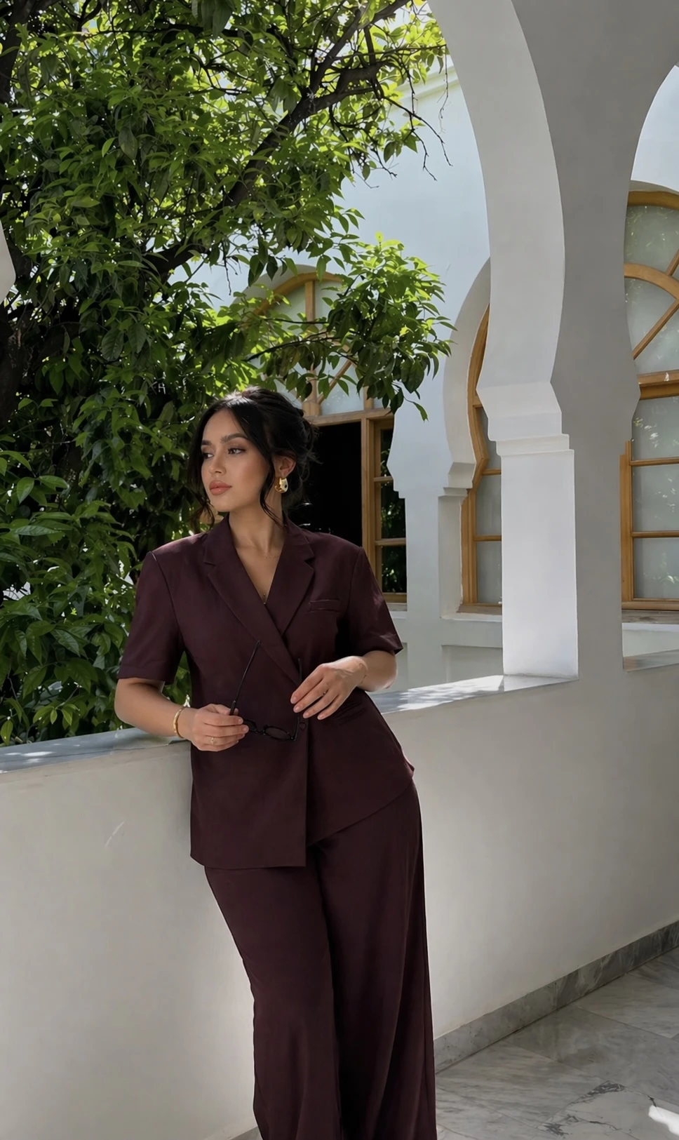 Blazer manches courtes- Bordeaux 