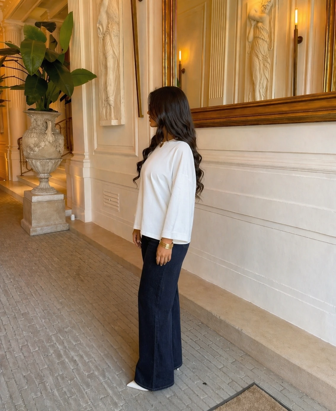 Pull oversize manches larges - Blanc  — 4