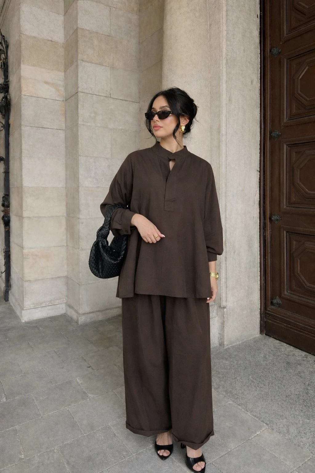 Ensemble oversize - Marron